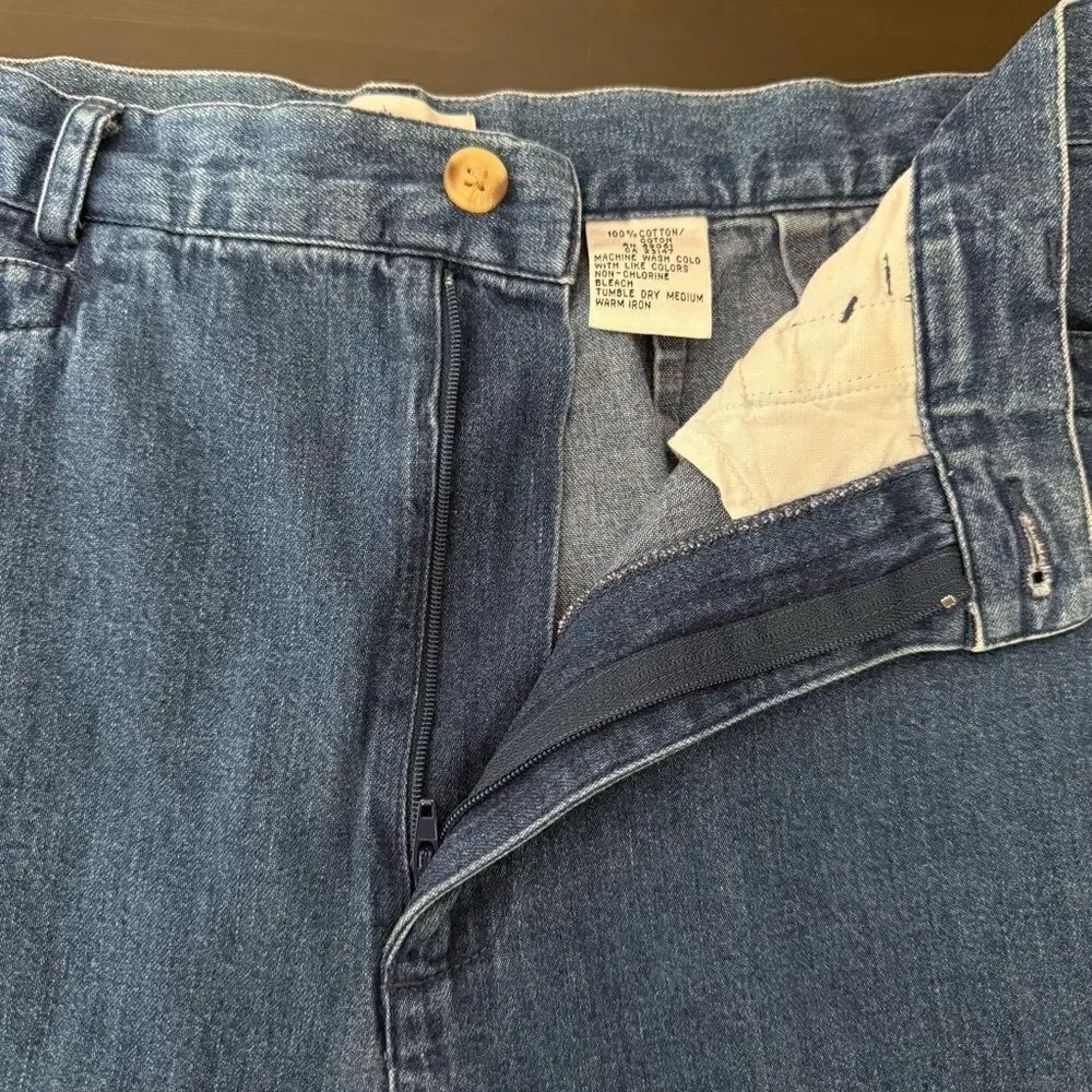 Vintage Talbots Jeans Pants Women Sz 12 Blue High Rise Baggy Denim 90s Y2K Retro - Picture 7 of 11